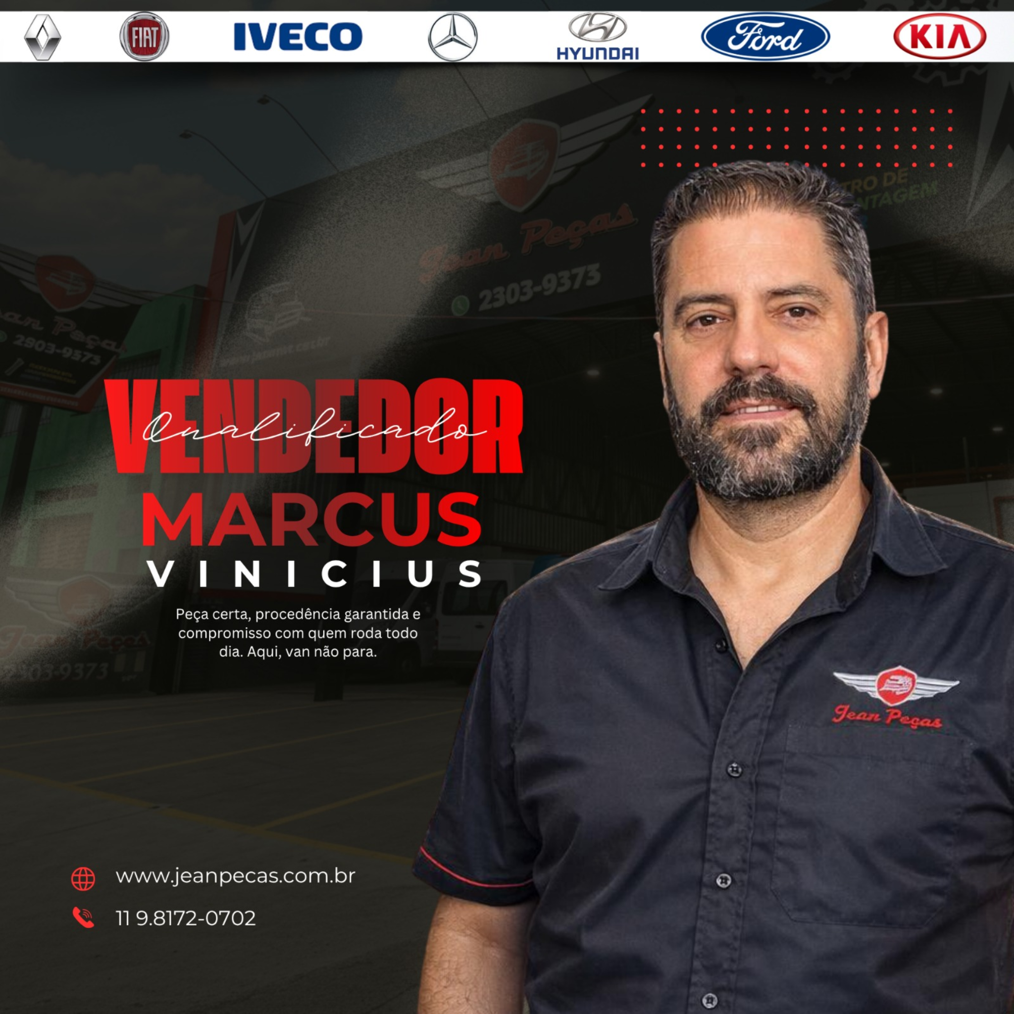 Marcus vendedor Jean Peças